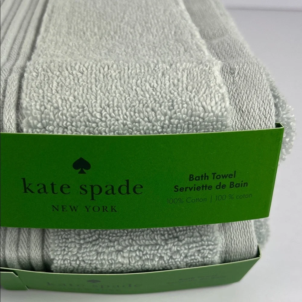 Kate Spade New York Light Blue Bath Towel Set Luxury Cotton Plush Set of 2 NEW